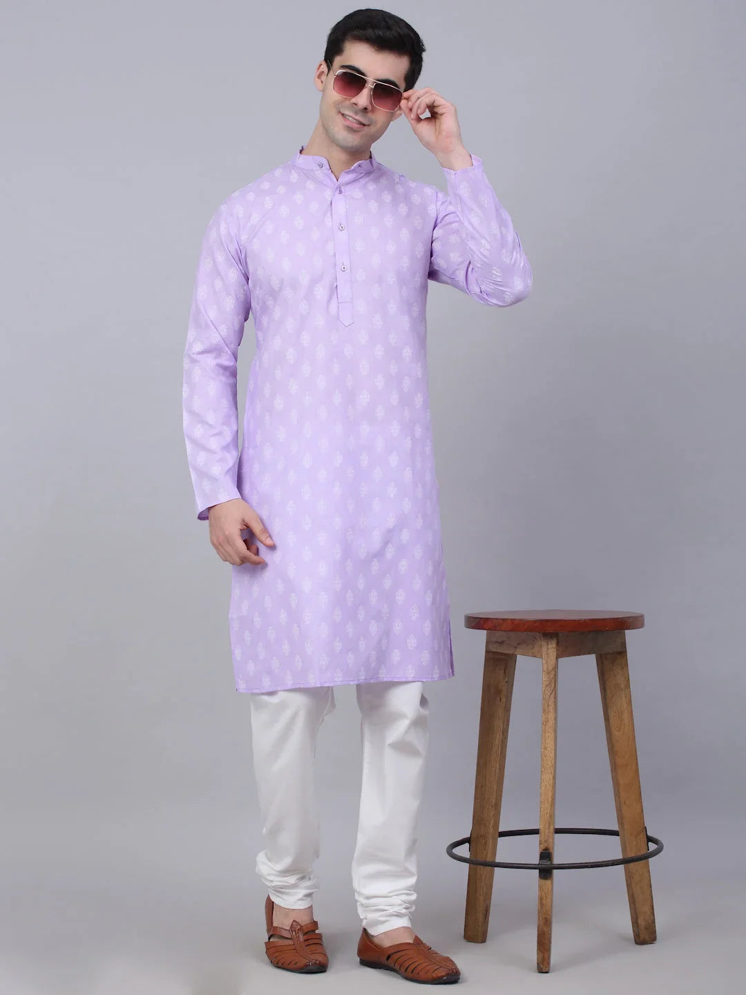 Purple Cotton Solid Indian Wear for Men | DesiQlo India