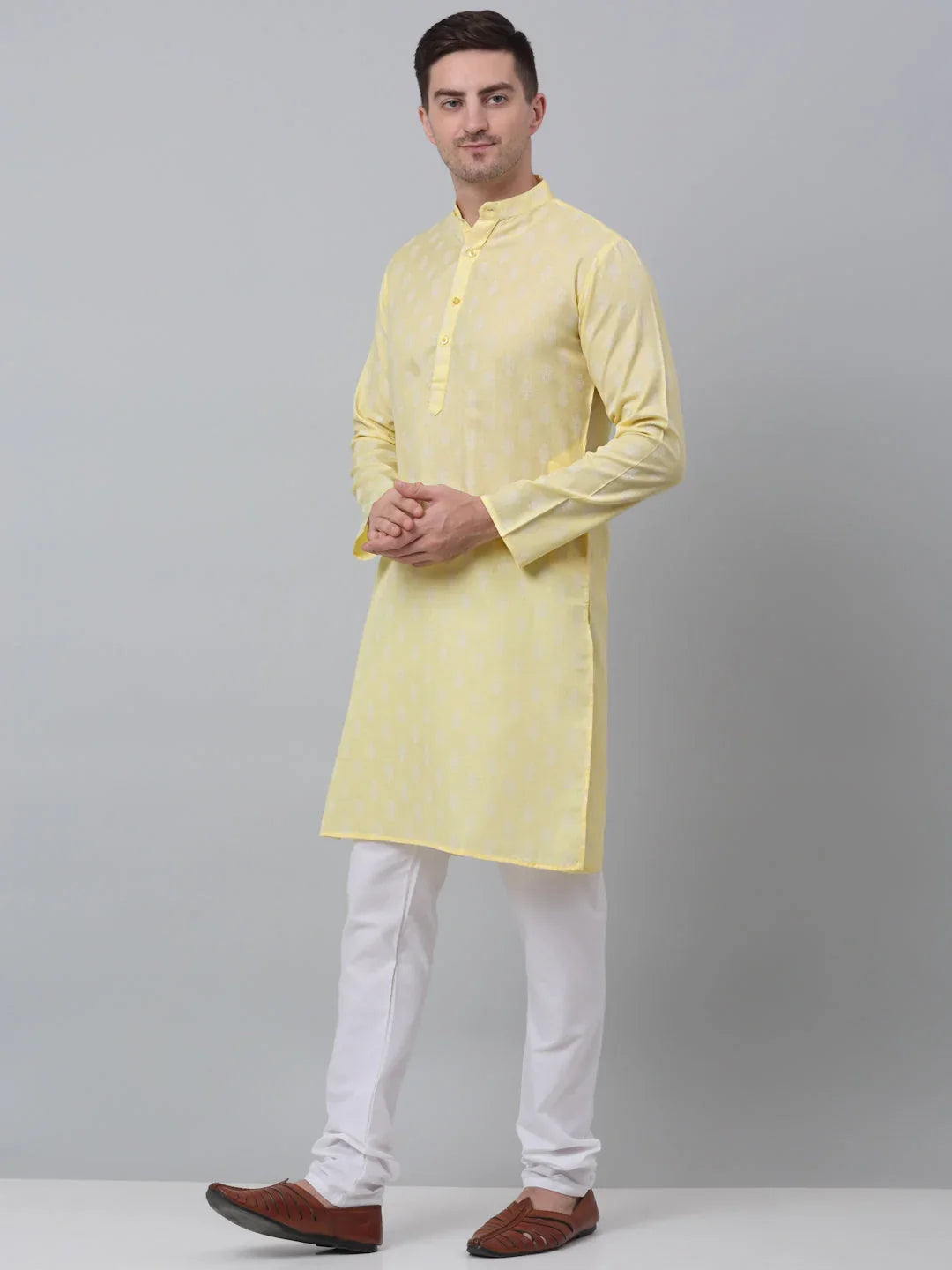 Yellow Cotton Solid Indian Wear JOKP_650Yellow | DesiQlo