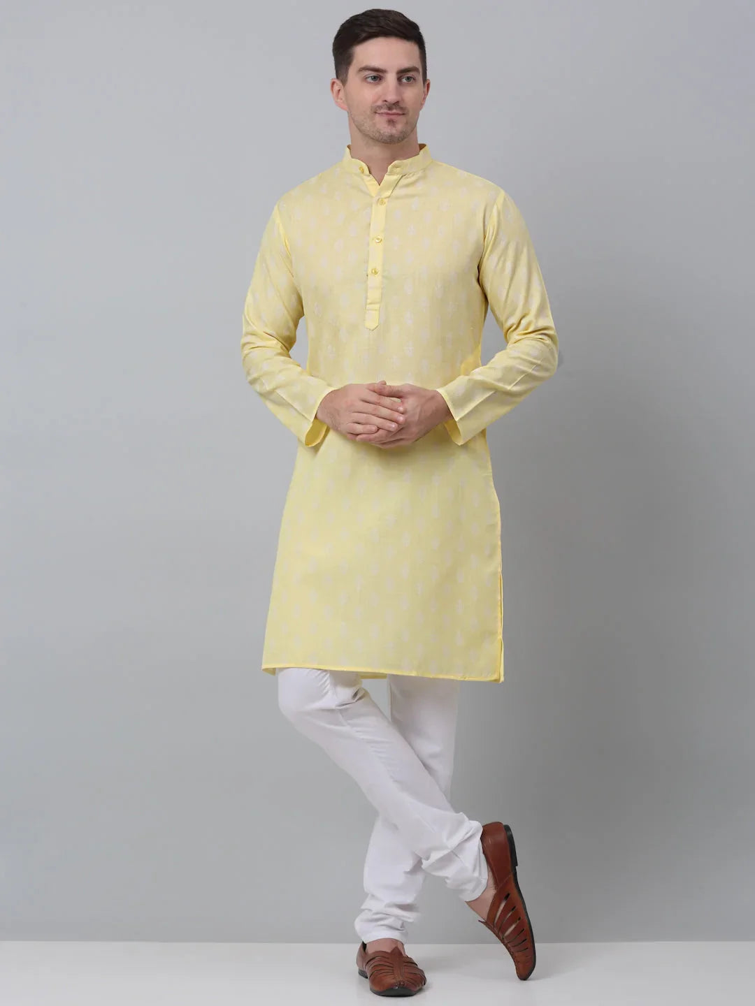 Yellow Cotton Solid Indian Wear JOKP_650Yellow | DesiQlo