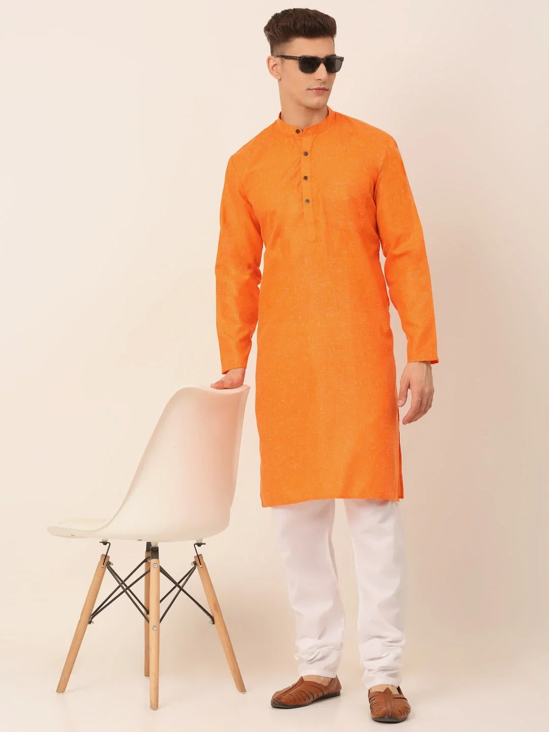 Orange Cotton Solid Indian Wear JOKP_657Orange | DesiQlo