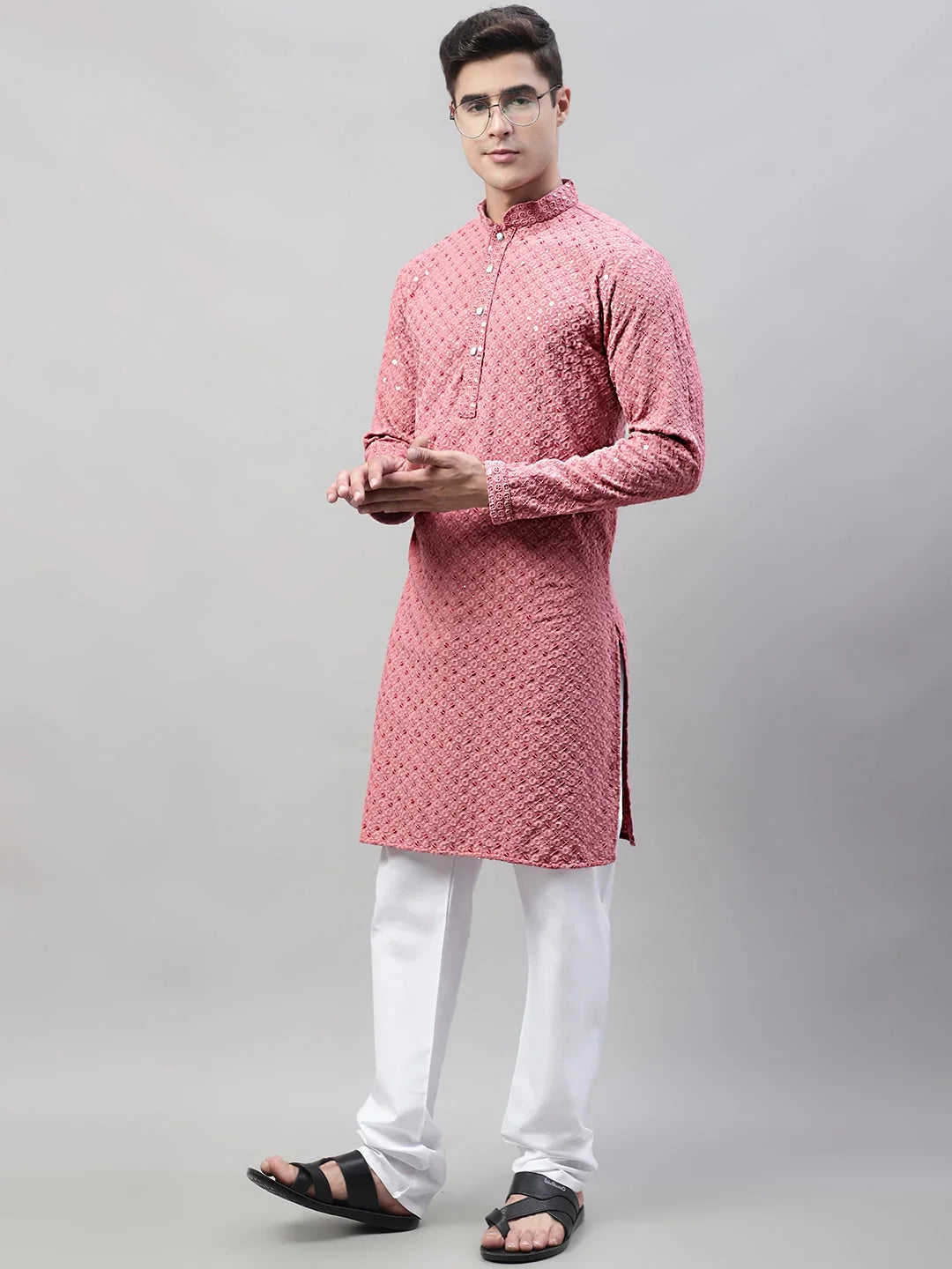 Red Cotton Solid Indian Wear JOKP_678Coral | DesiQlo
