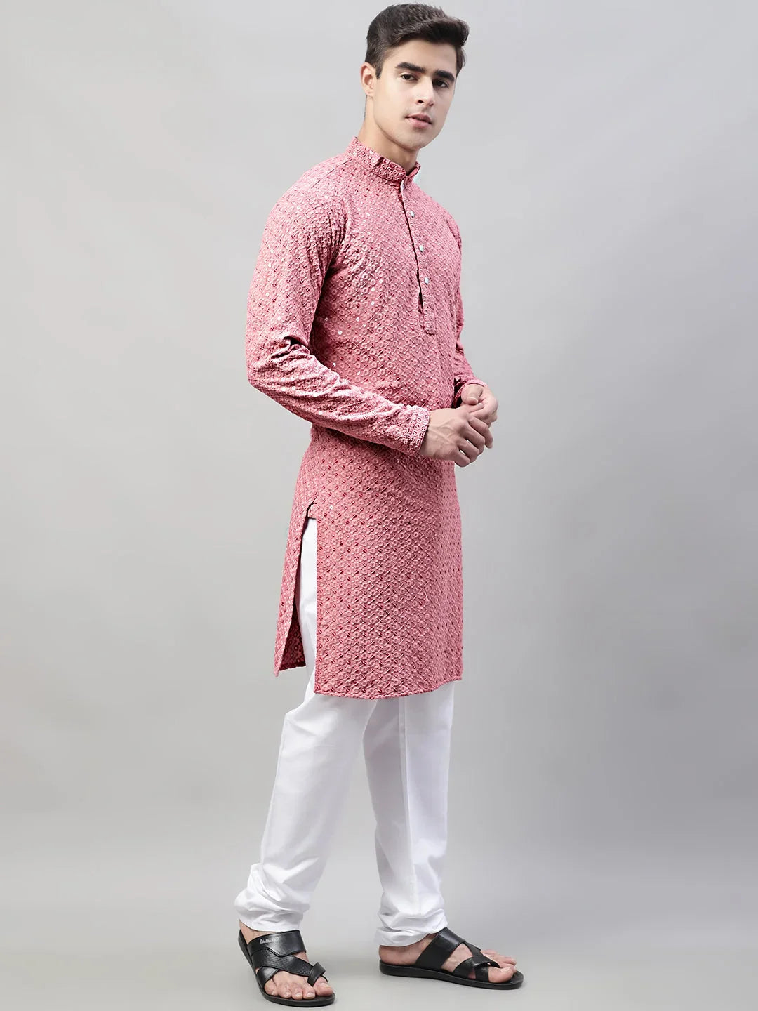 Red Cotton Solid Indian Wear JOKP_678Coral | DesiQlo