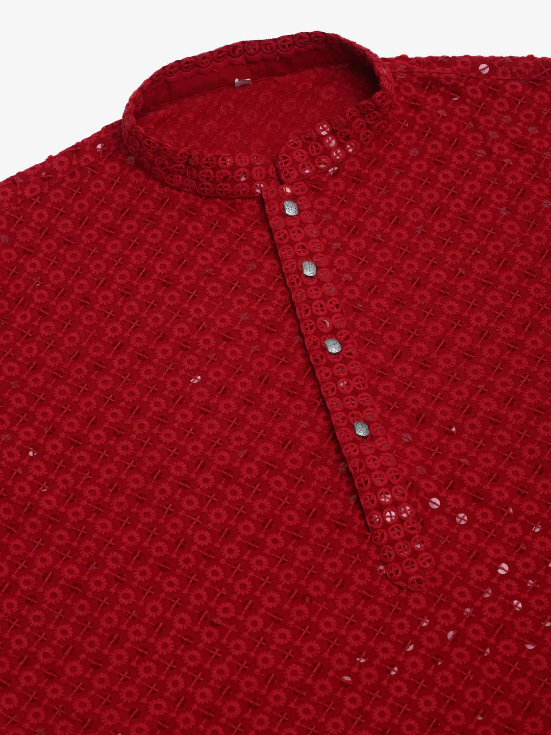 Maroon Cotton Embroidered Indian Wear for Men | DesiQlo India