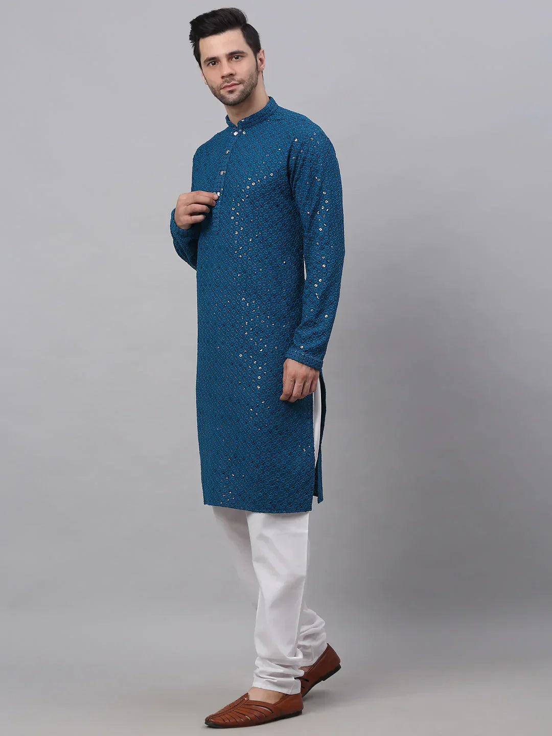 Peacock Cotton Embroidered Indian Wear for Men | DesiQlo India
