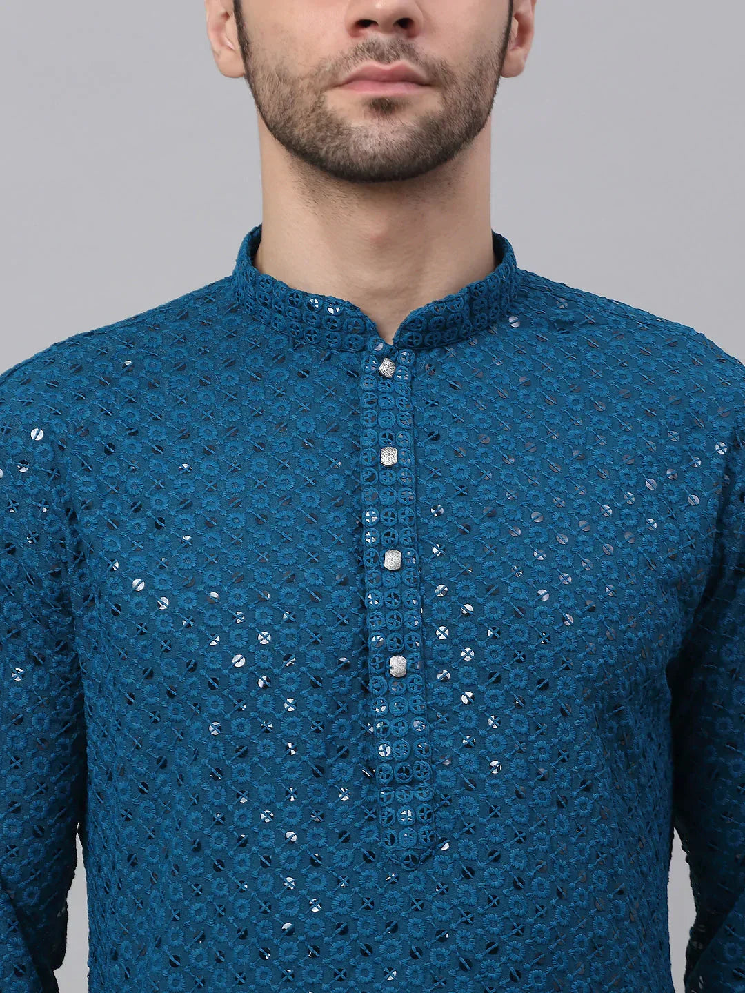 Peacock Cotton Embroidered Indian Wear for Men | DesiQlo India
