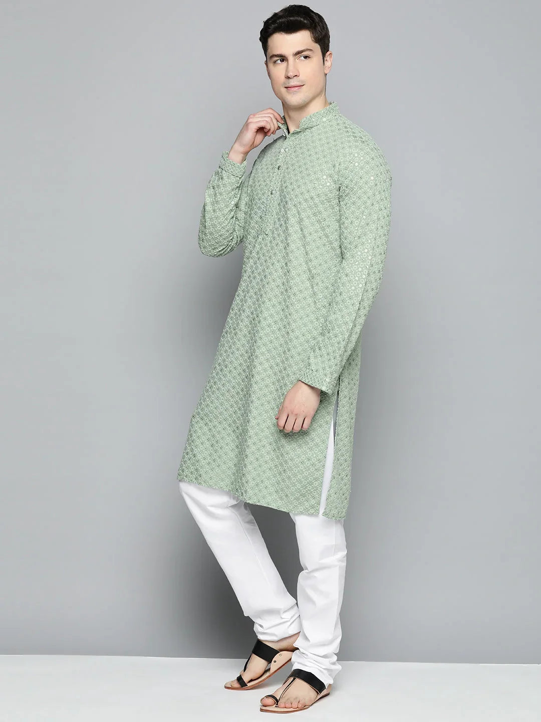 Green Cotton Solid Indian Wear JOKP_678Pista | DesiQlo