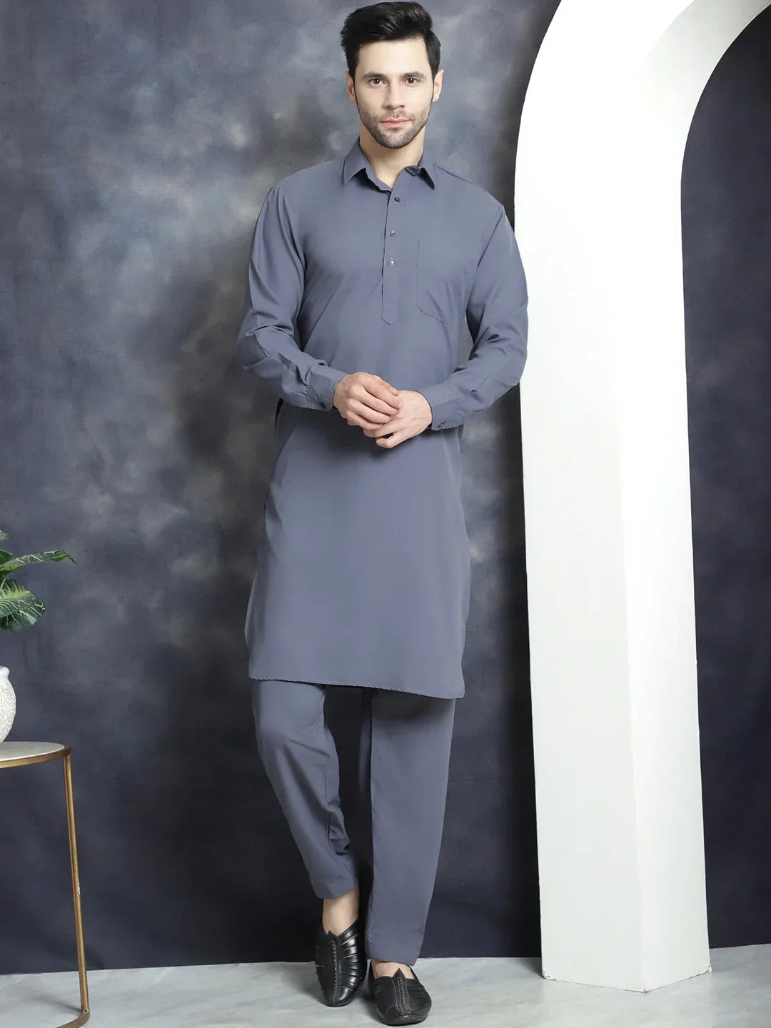 Grey Cotton Solid Indian Wear JOKP_696Grey | DesiQlo