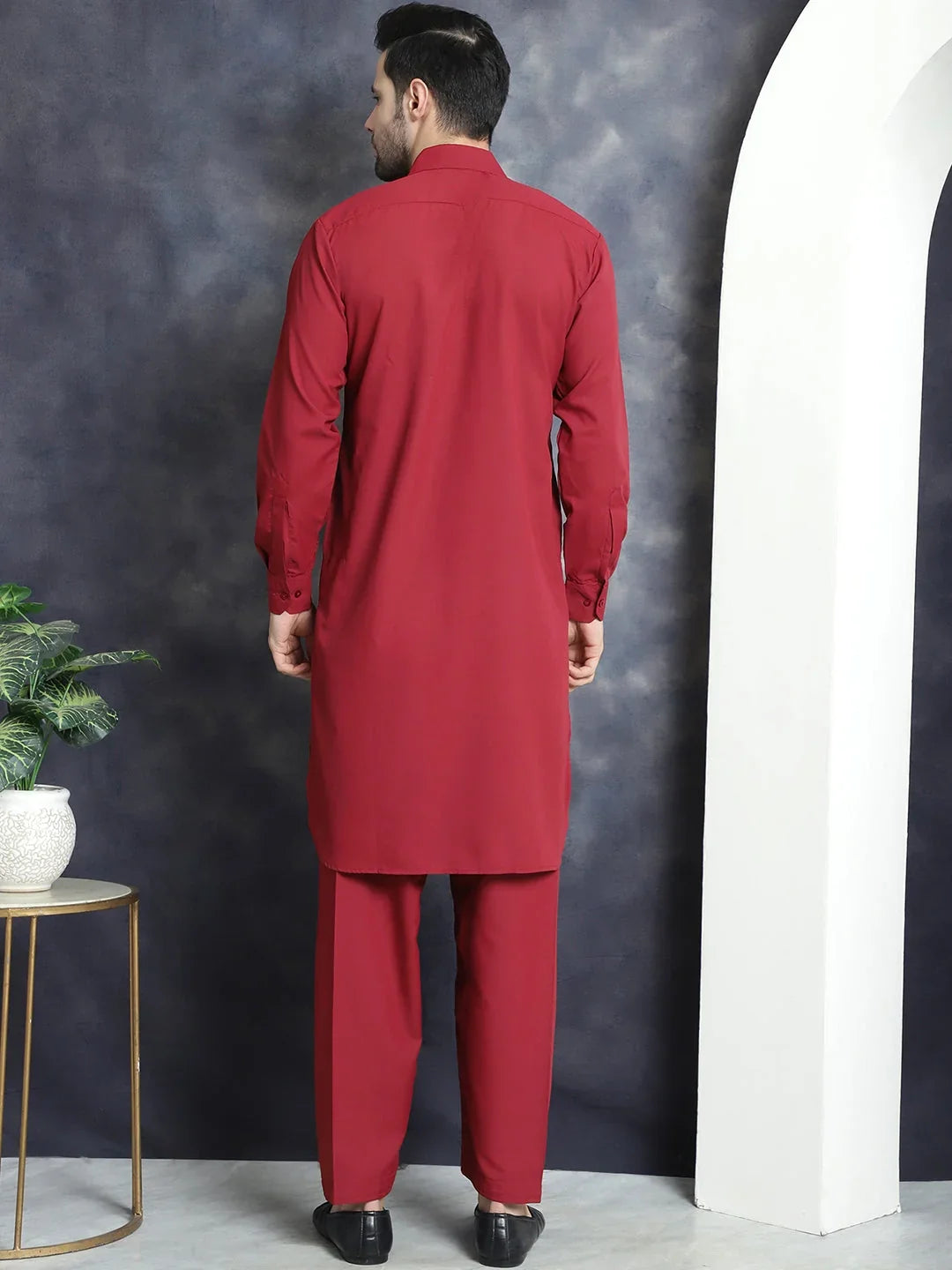 Maroon Cotton Solid Indian Wear JOKP_696Maroon | DesiQlo