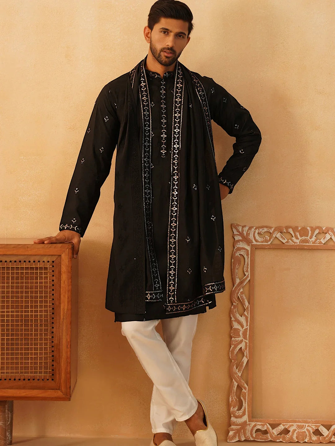 Black Silk Solid Indian Wear JOKP_D_5088Black | DesiQlo