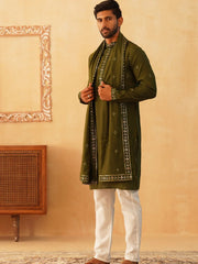 Embroidered & Sequin Kurta Pyjama With Dupatta-JOKP-DT