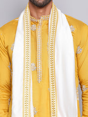 Embroidered & Sequin Kurta Pyjama With Dupatta ( JOKP D 5091Mustard ) [FF] [M16-18 & N16-18]