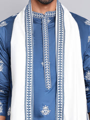 Embroidered & Sequin Kurta Pyjama With Dupatta ( JOKP D 5091Teal ) [FF] [M16-18 & N16-18]