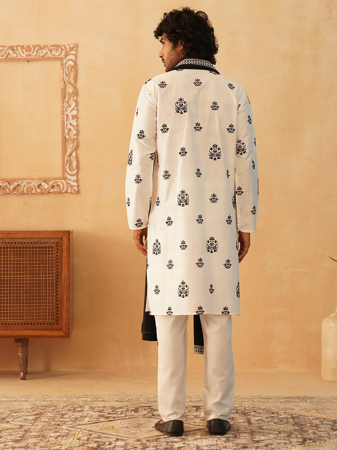 Embroidered & Sequin Kurta Pyjama With Dupatta-JOKP-D