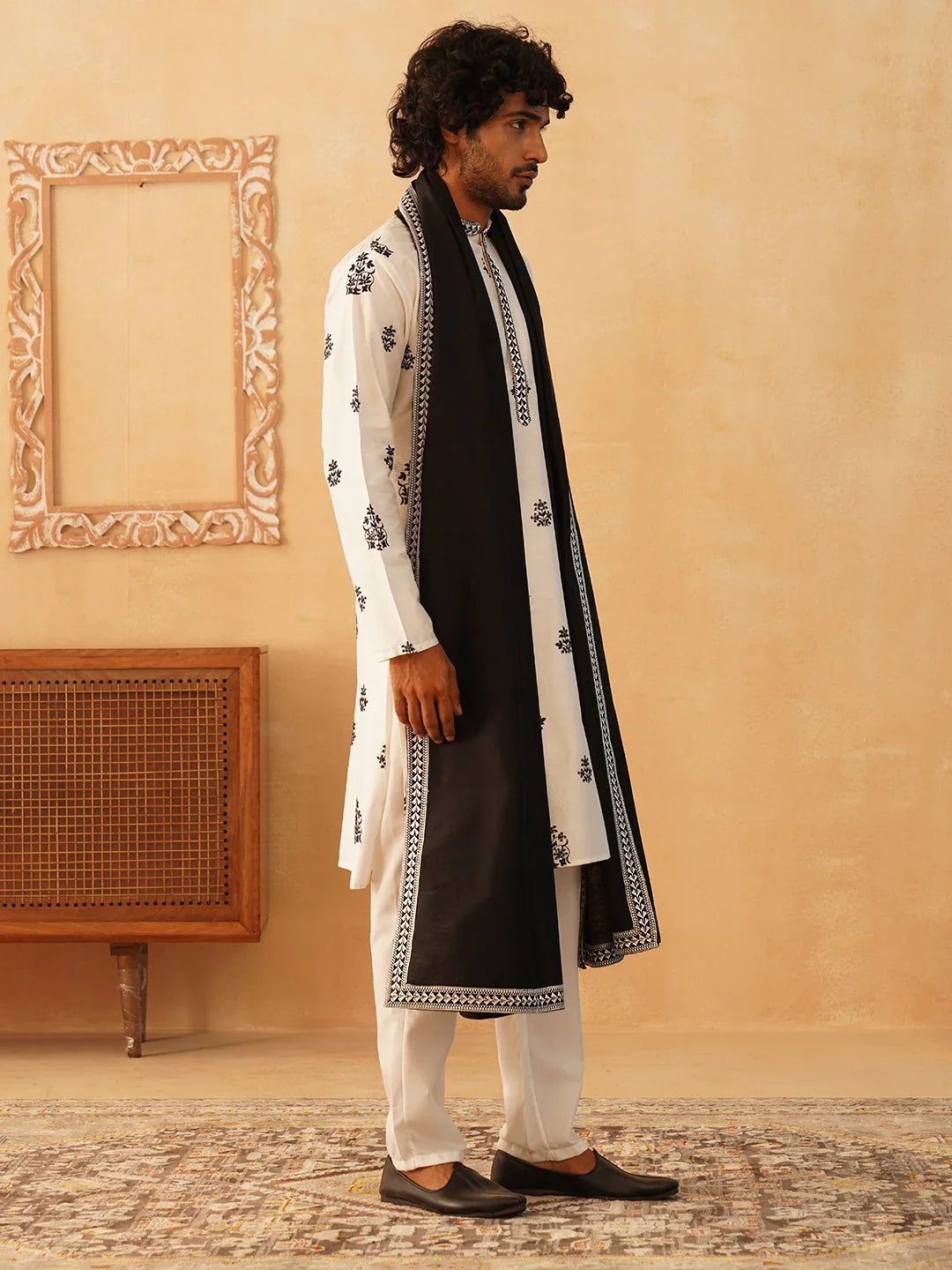 Embroidered & Sequin Kurta Pyjama With Dupatta-JOKP-D