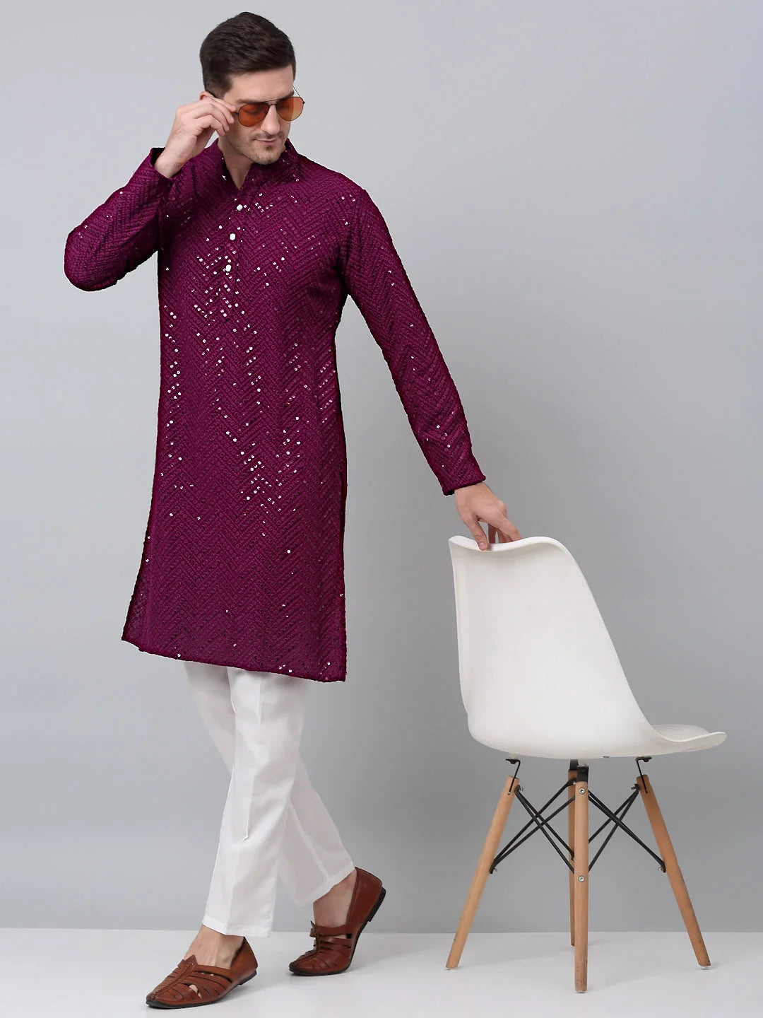 Purple Cotton Solid Indian Wear JOKP_P_680Purple | DesiQlo