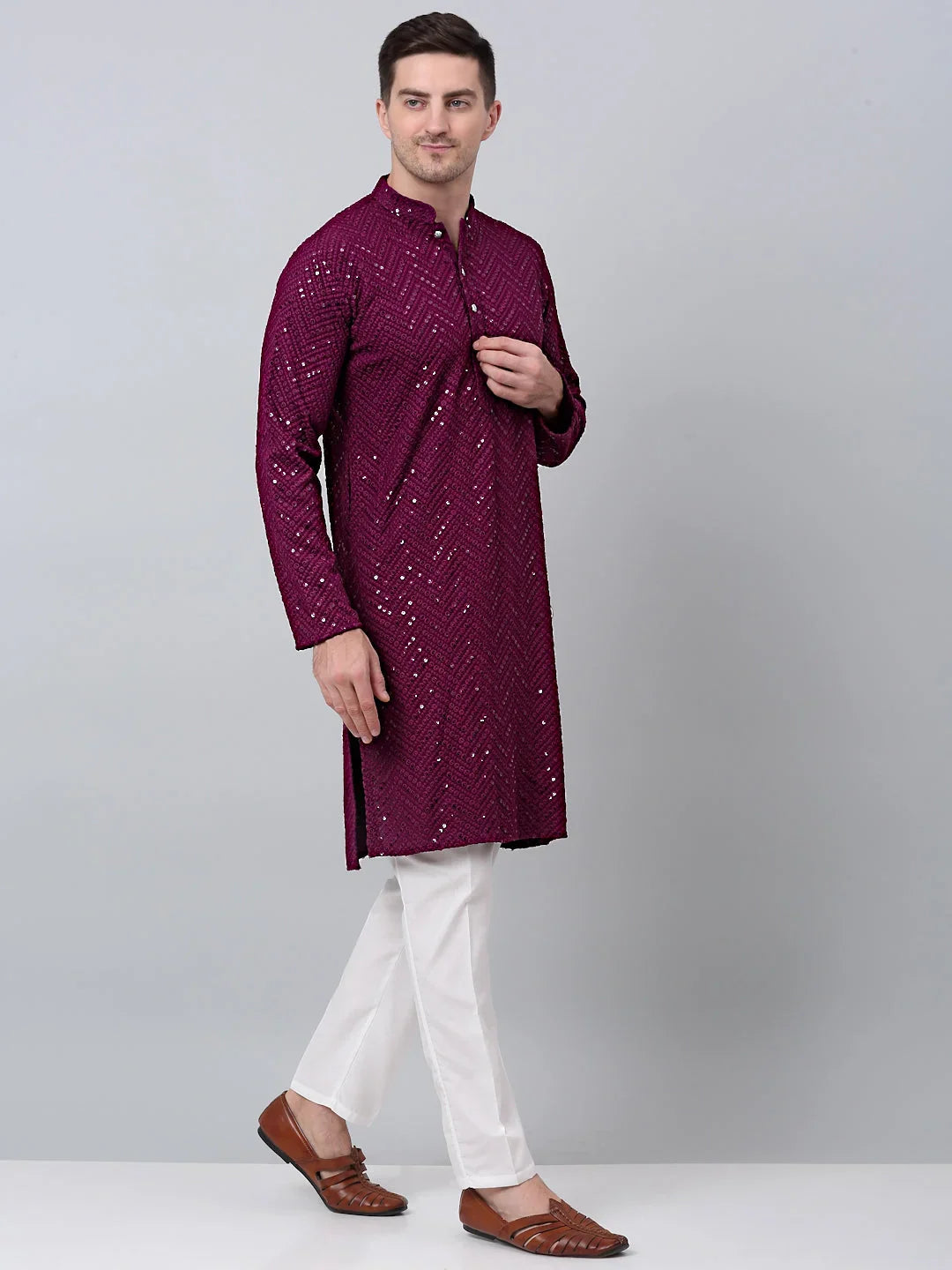 Purple Cotton Solid Indian Wear JOKP_P_680Purple | DesiQlo