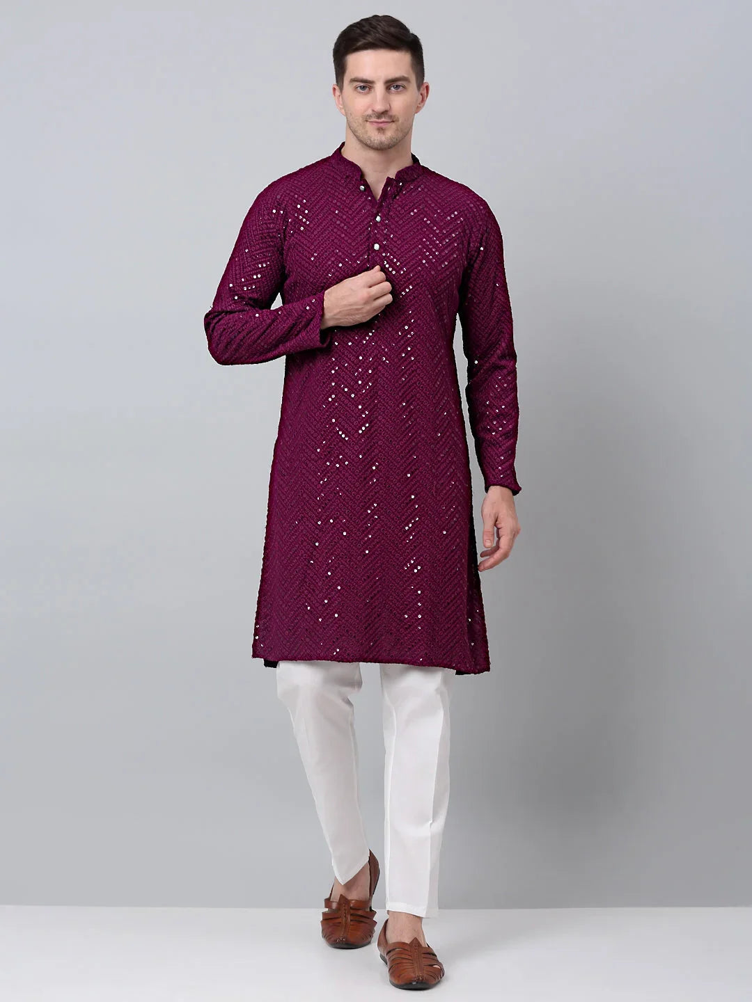 Purple Cotton Solid Indian Wear JOKP_P_680Purple | DesiQlo
