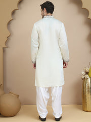 Floral Embroidered Straight Kurta With Salwar ( JOKP SP-W 5200 White )