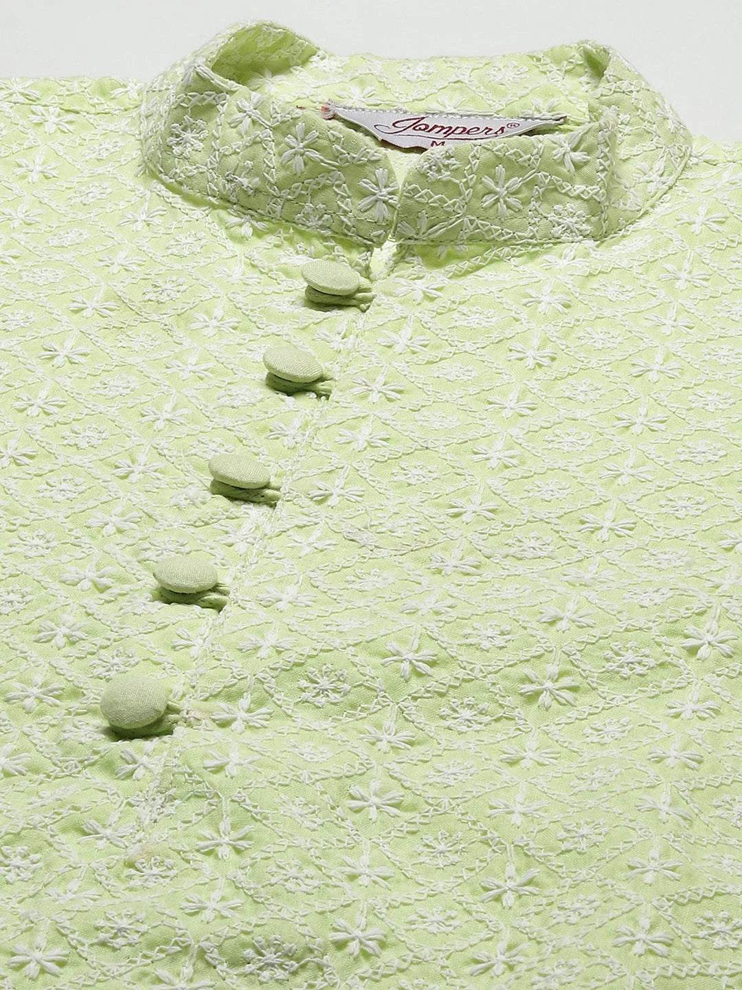 Men's Green Embroidered Kurta Payjama Sets