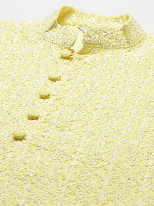 Men's Yellow Embroidered Kurta Payjama Sets