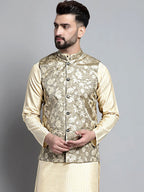 Men's Woven Design Nehru Jacket-DSQ