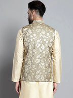 Men's Woven Design Nehru Jacket-DSQ
