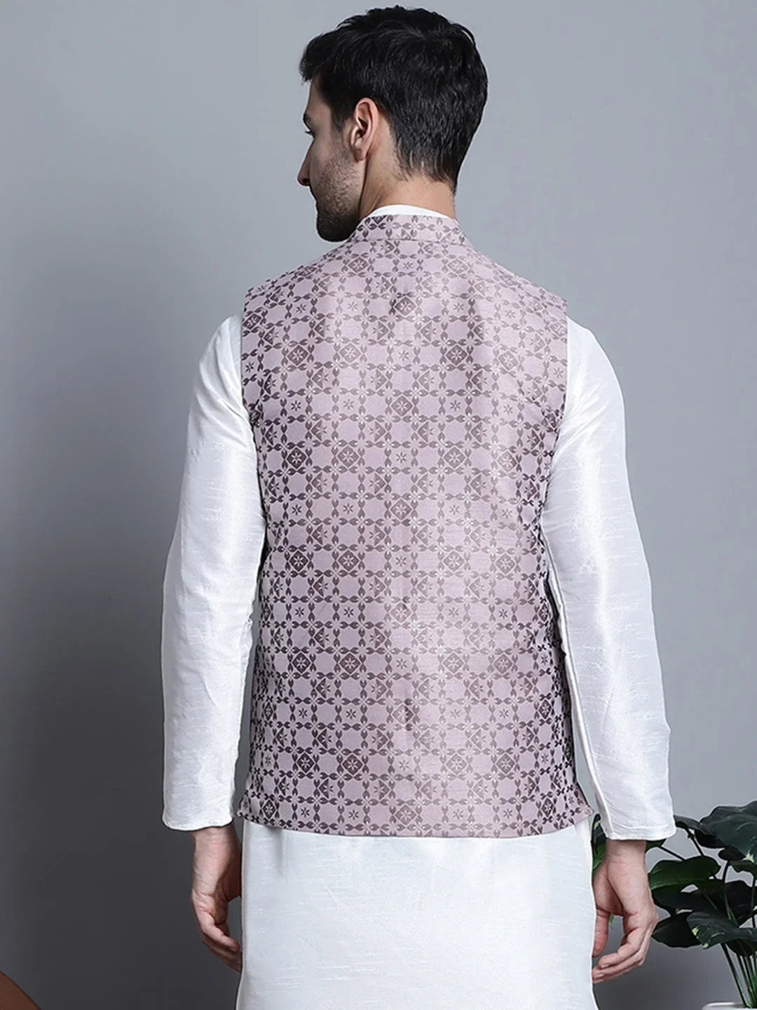 Men's Woven Design Comfy Nehru Jacket