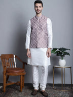 Men's Woven Design Comfy Nehru Jacket