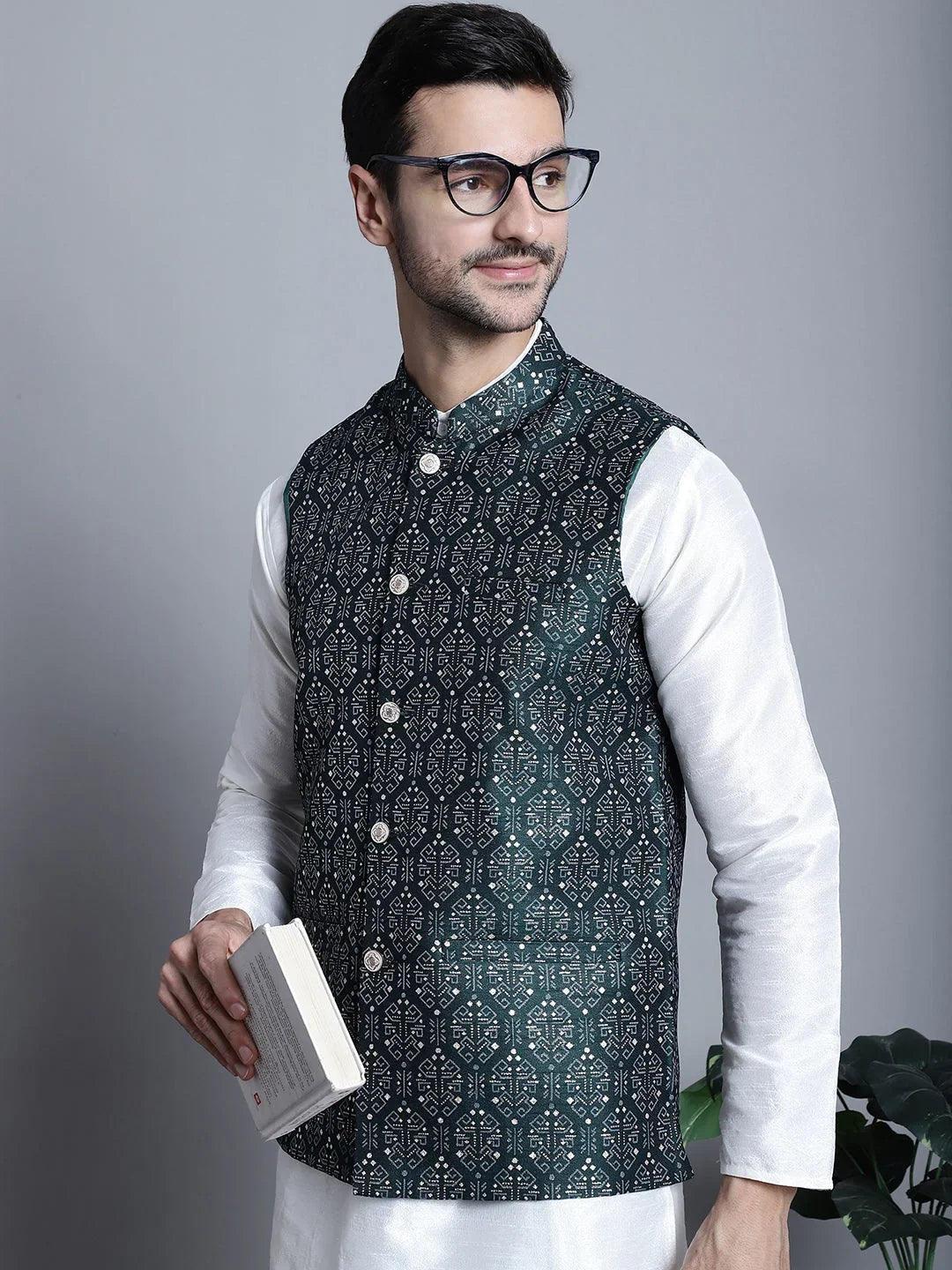 Green Silk Solid Indian Wear JOWC_4084Olive | DesiQlo