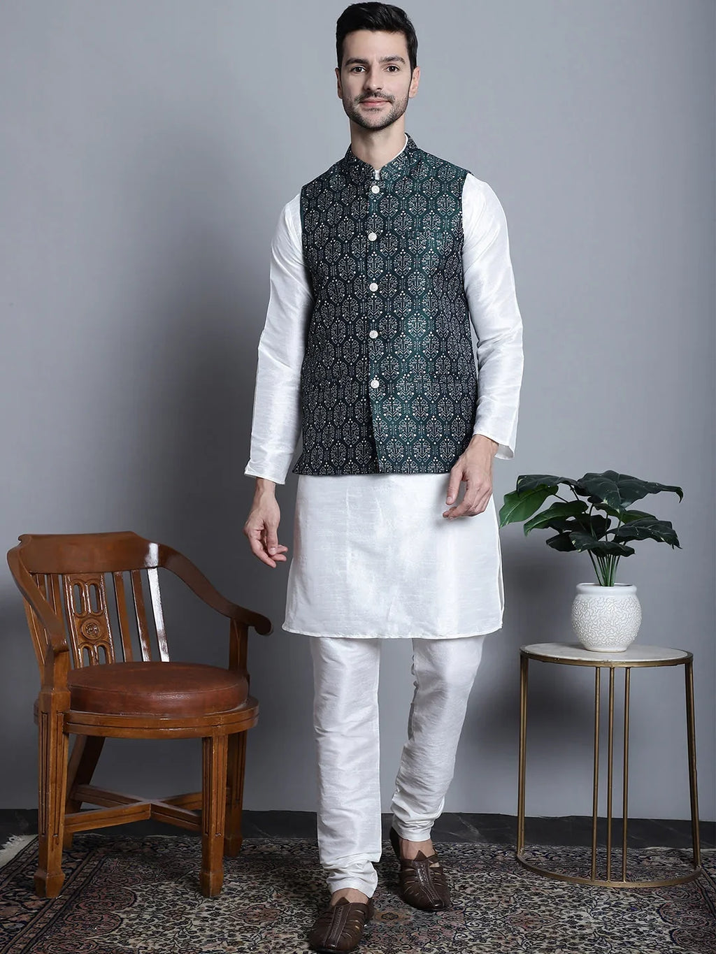 Men's Printed Best Nehru Jacket