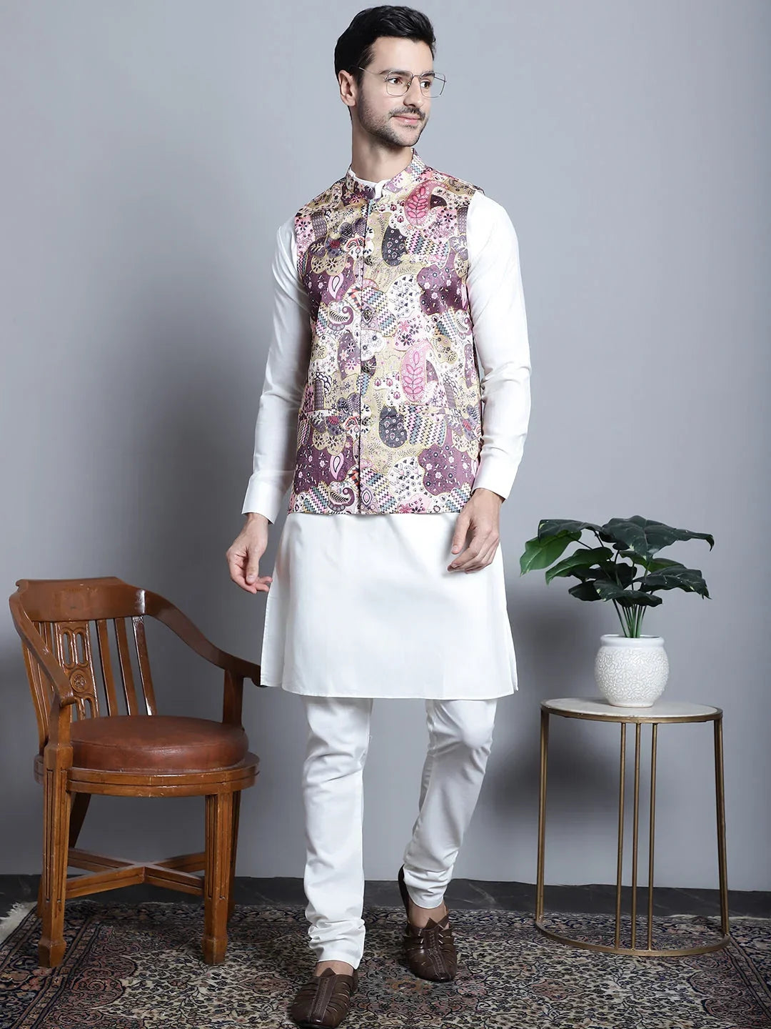 Purple Silk Solid Indian Wear JOWC_4086Purple | DesiQlo