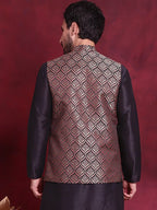 Woven Design Nehru Jacket ( JOWC 4088 Maroon )