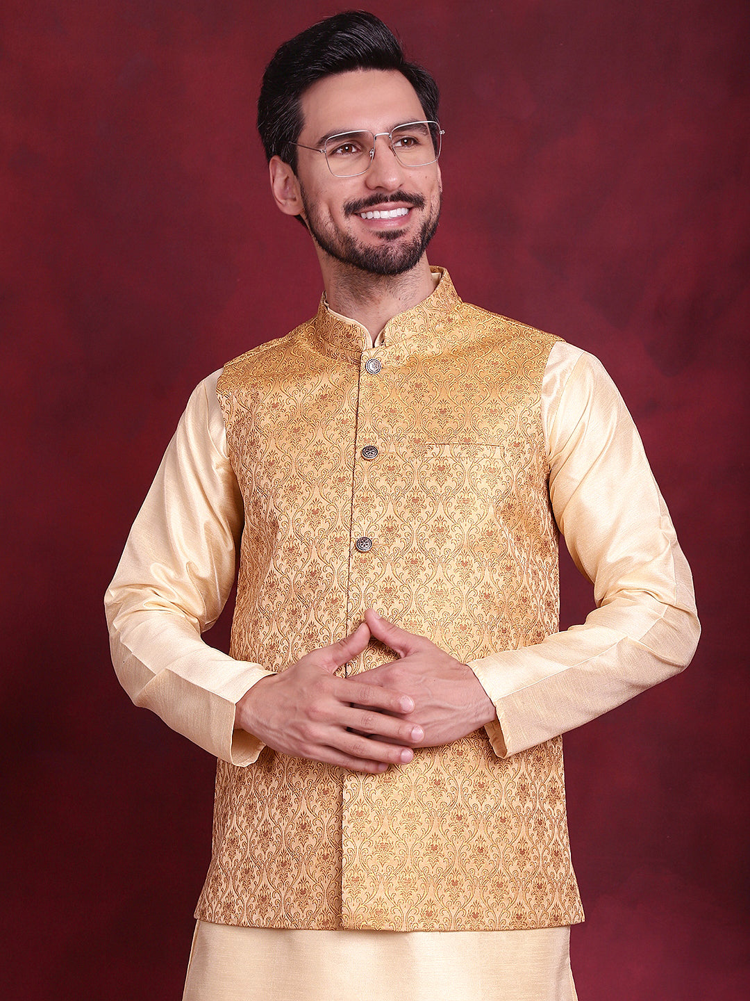 Yellow Silk Solid Indian Wear JOWC_4089Mustard | DesiQlo