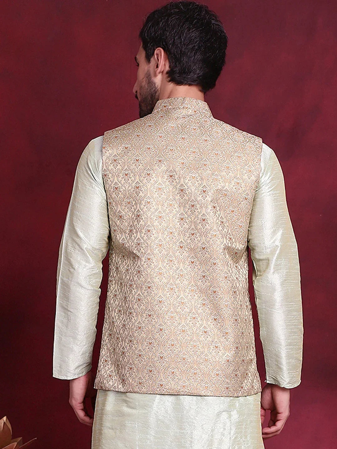 Gold Silk Solid Indian Wear JOWC_4089Golden | DesiQlo