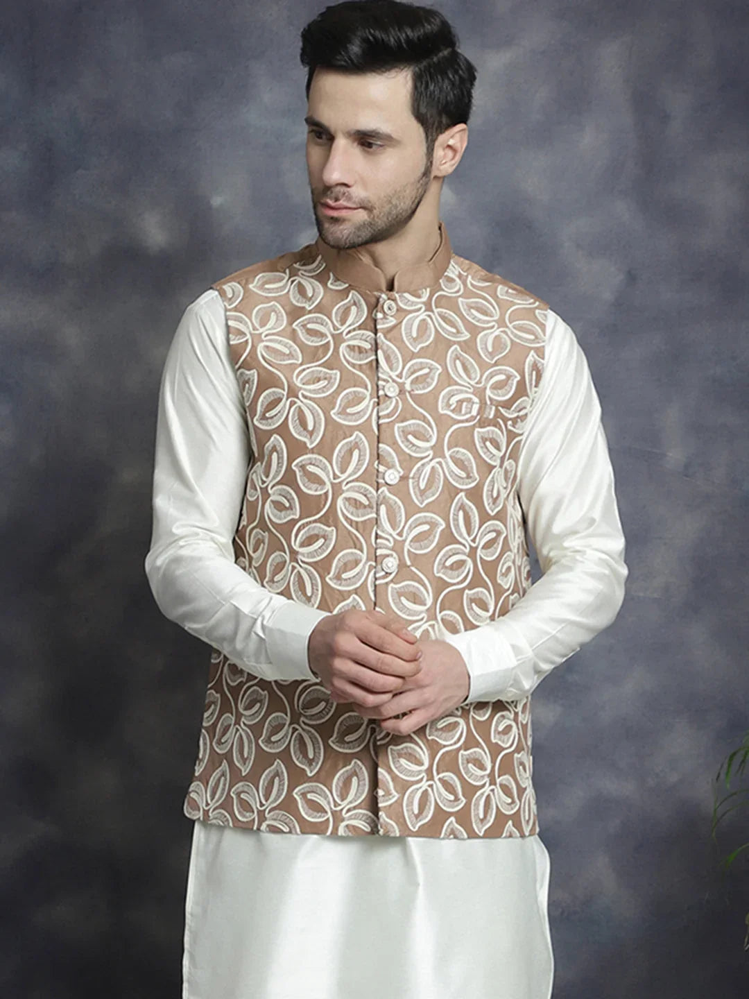 Brown Silk Solid Indian Wear JOWC_4092Brown | DesiQlo