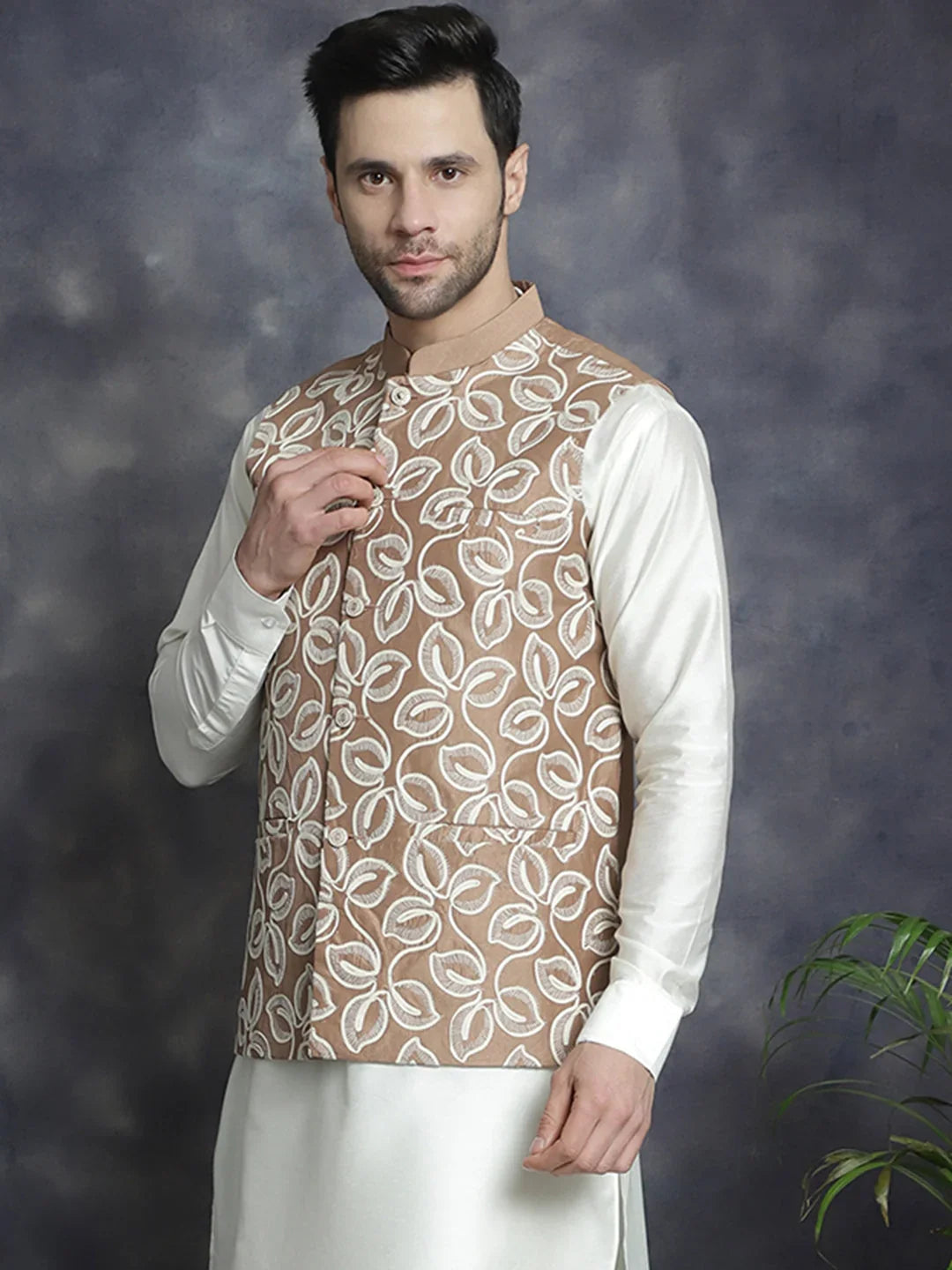 Brown Silk Solid Indian Wear JOWC_4092Brown | DesiQlo