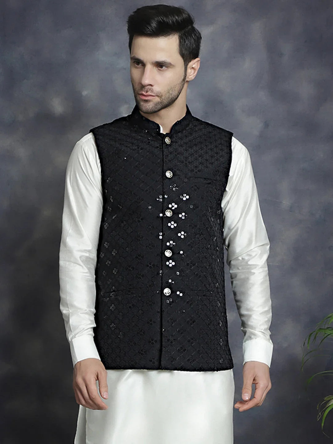 Black Rayon Solid Indian Wear JOWC_4093Black | DesiQlo