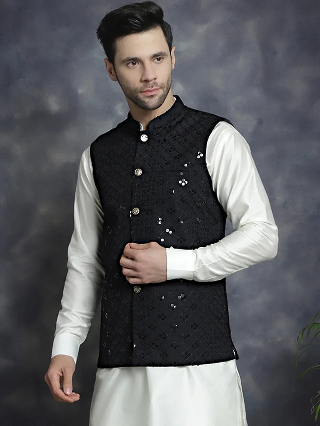 Black Rayon Solid Indian Wear JOWC_4093Black | DesiQlo