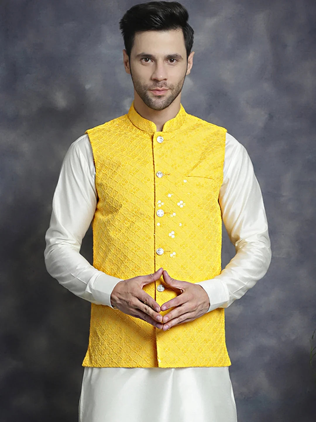 Yellow Rayon Solid Indian Wear JOWC_4093Yellow | DesiQlo
