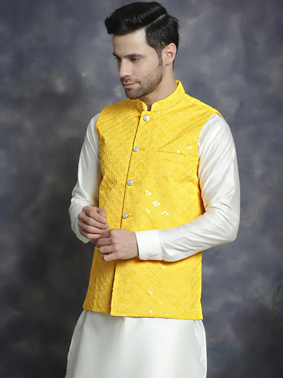 Yellow Rayon Solid Indian Wear JOWC_4093Yellow | DesiQlo