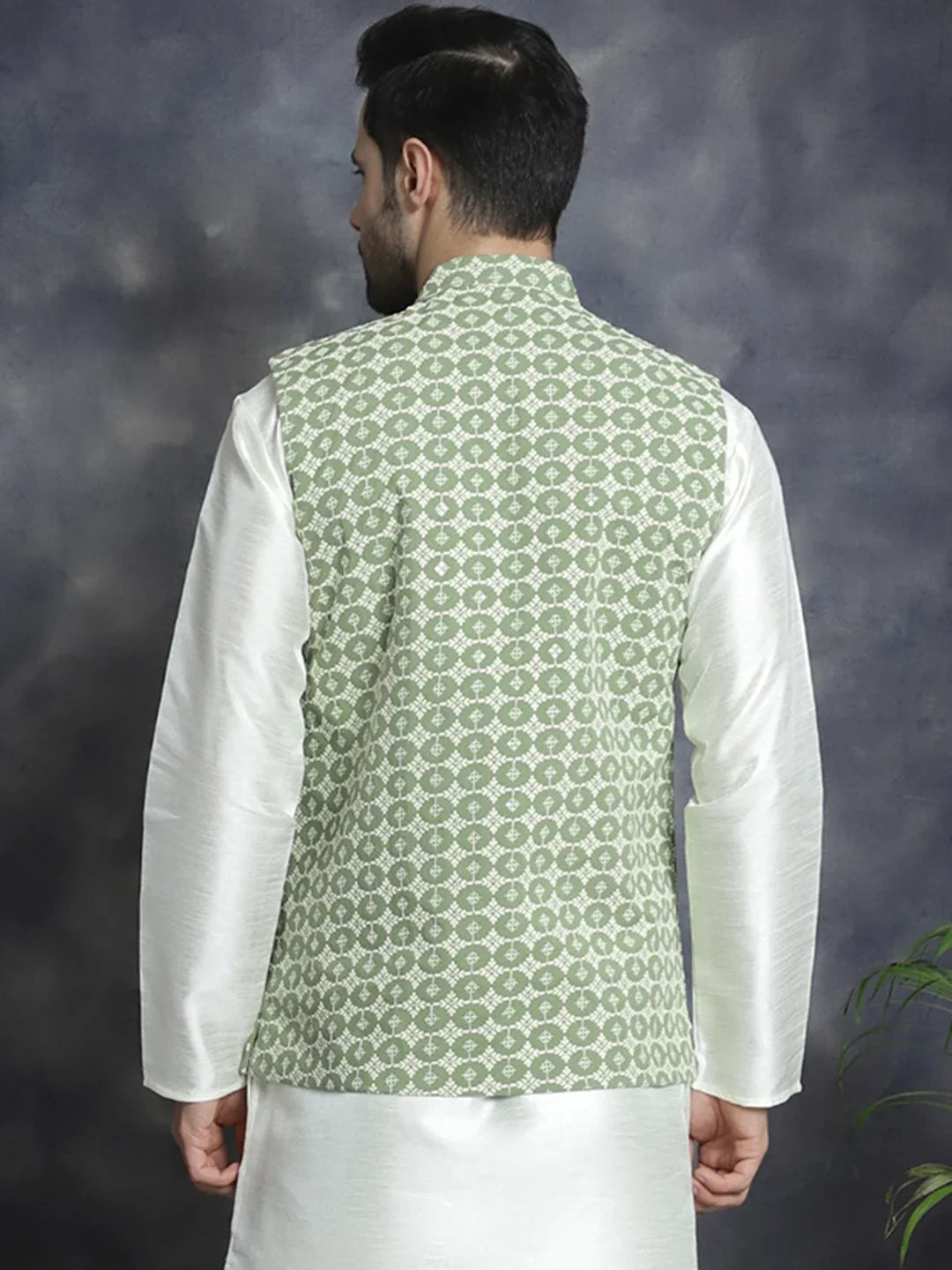 Green Rayon Solid Indian Wear JOWC_4094Mehndi | DesiQlo