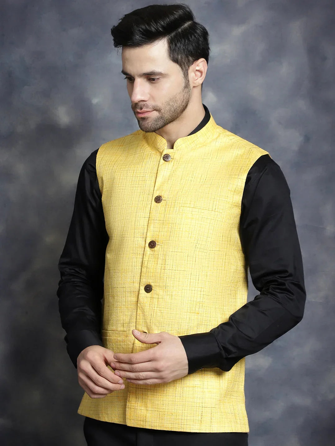 Yellow Cotton Solid Indian Wear JOWC_4095Yellow | DesiQlo