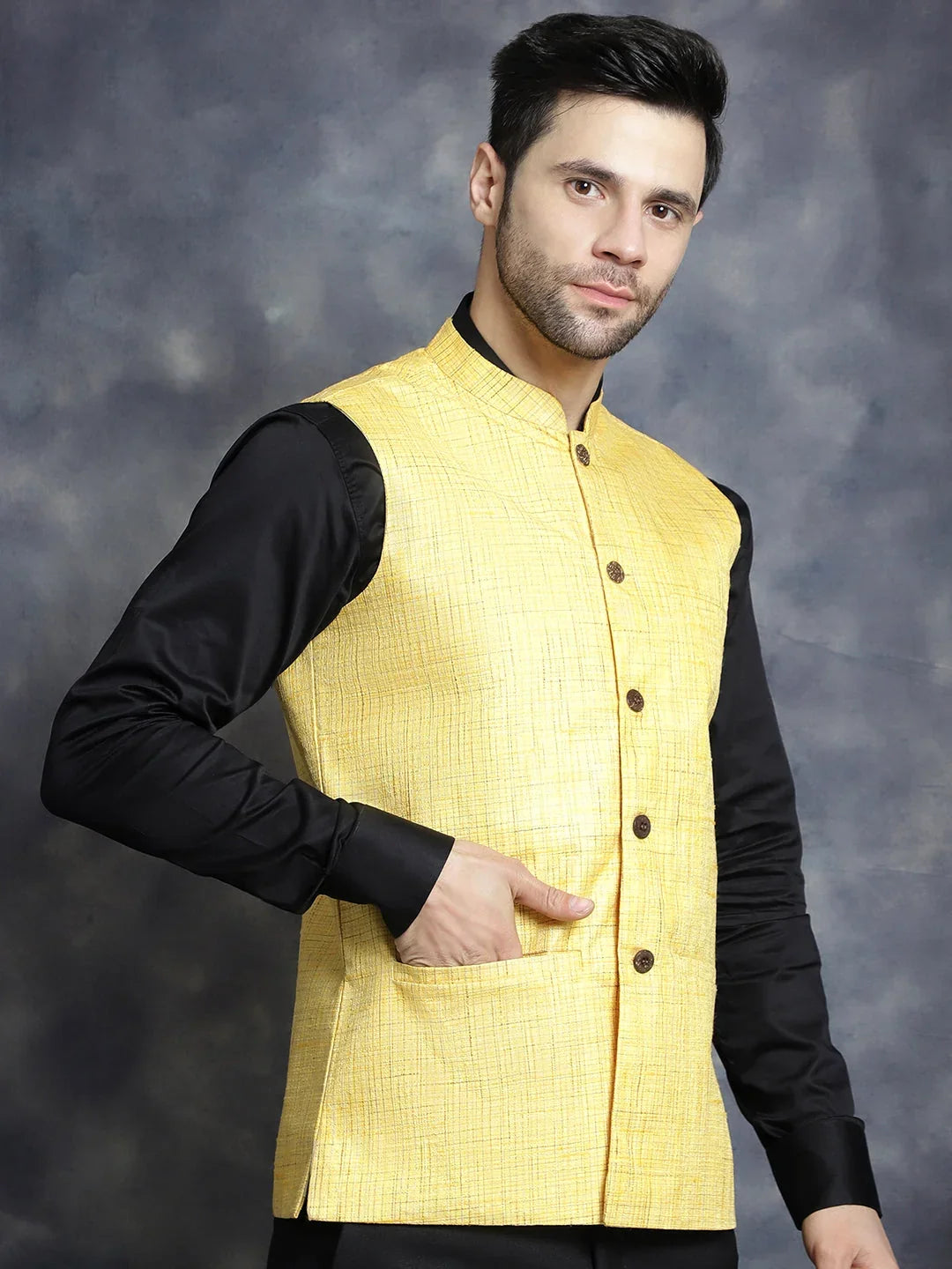 Yellow Cotton Solid Indian Wear JOWC_4095Yellow | DesiQlo