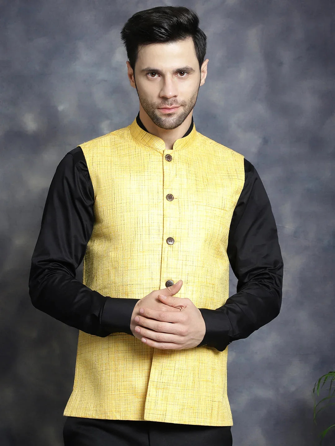 Yellow Cotton Solid Indian Wear JOWC_4095Yellow | DesiQlo