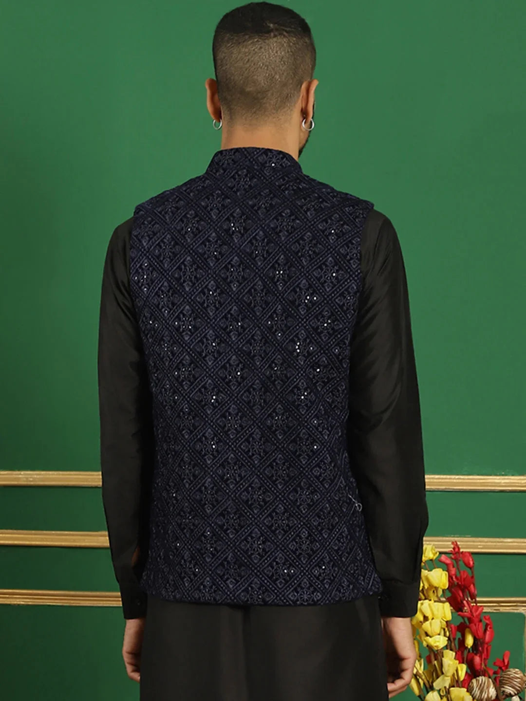 Blue Velvet Solid Indian Wear for Men | DesiQlo India