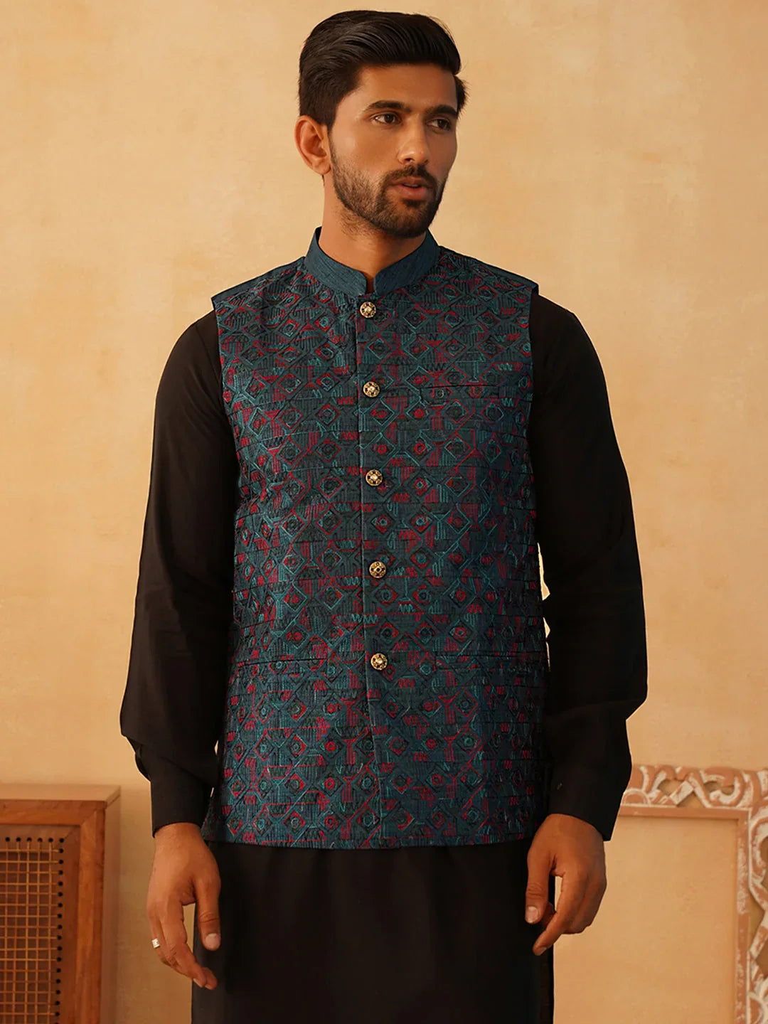 Green Silk Solid Indian Wear JOWC_4103Teal | DesiQlo