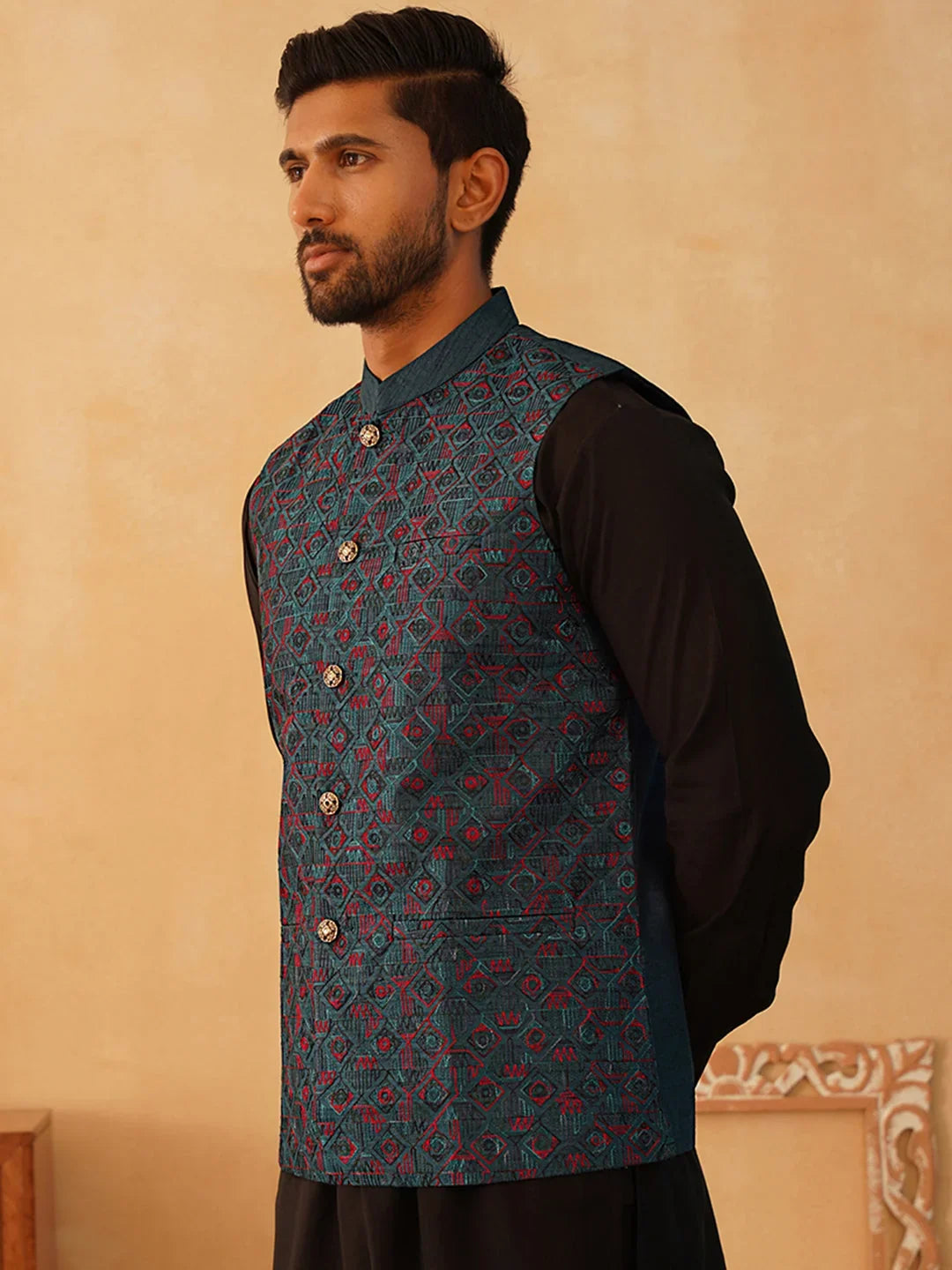 Green Silk Solid Indian Wear JOWC_4103Teal | DesiQlo
