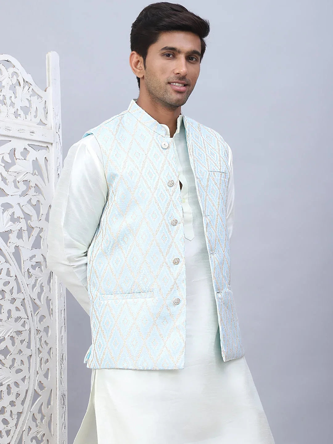 Blue Rayon Solid Indian Wear JOWC_4112Sky | DesiQlo