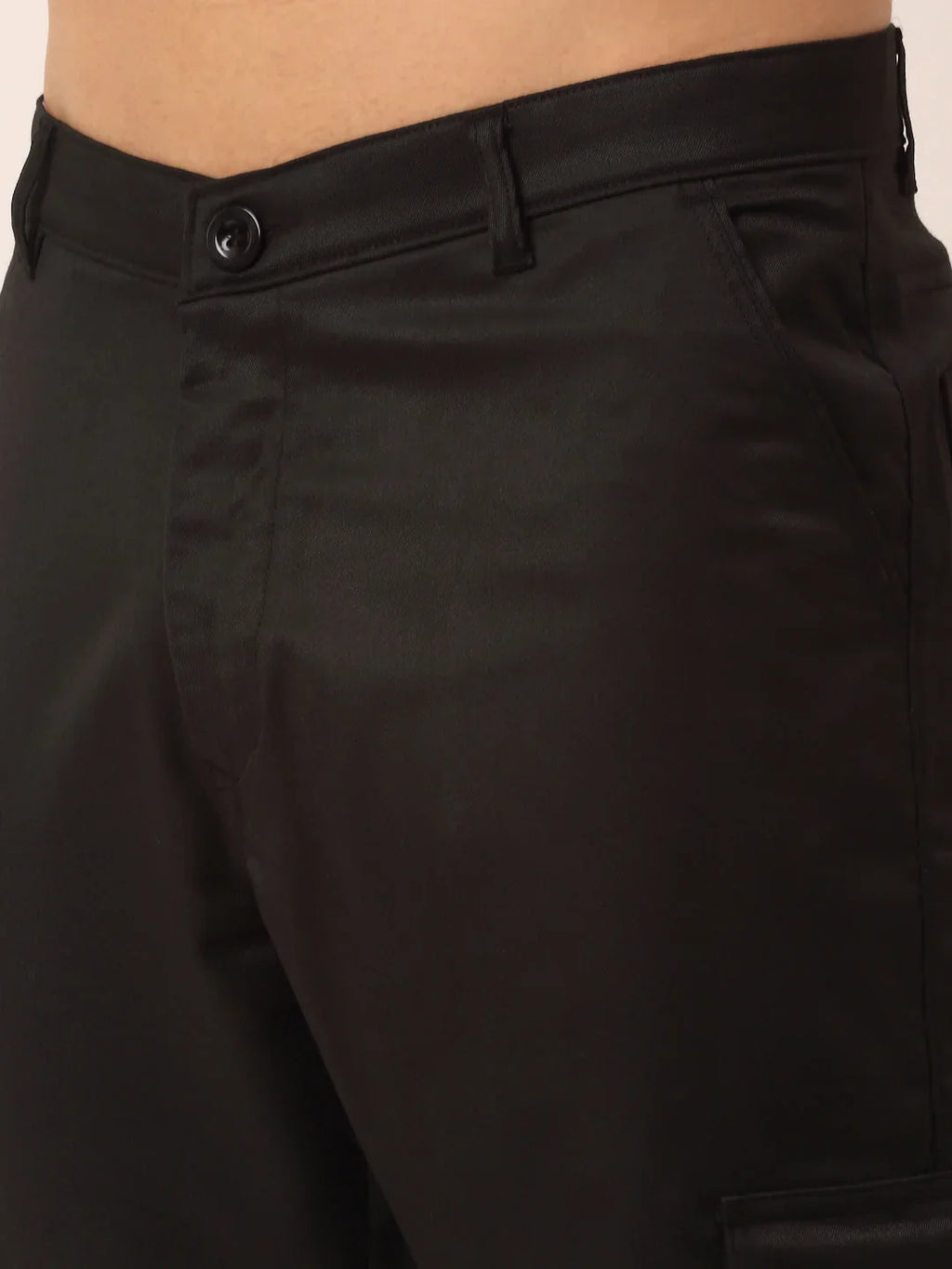 Indian Men's Casual Cotton Solid Cargo Pants