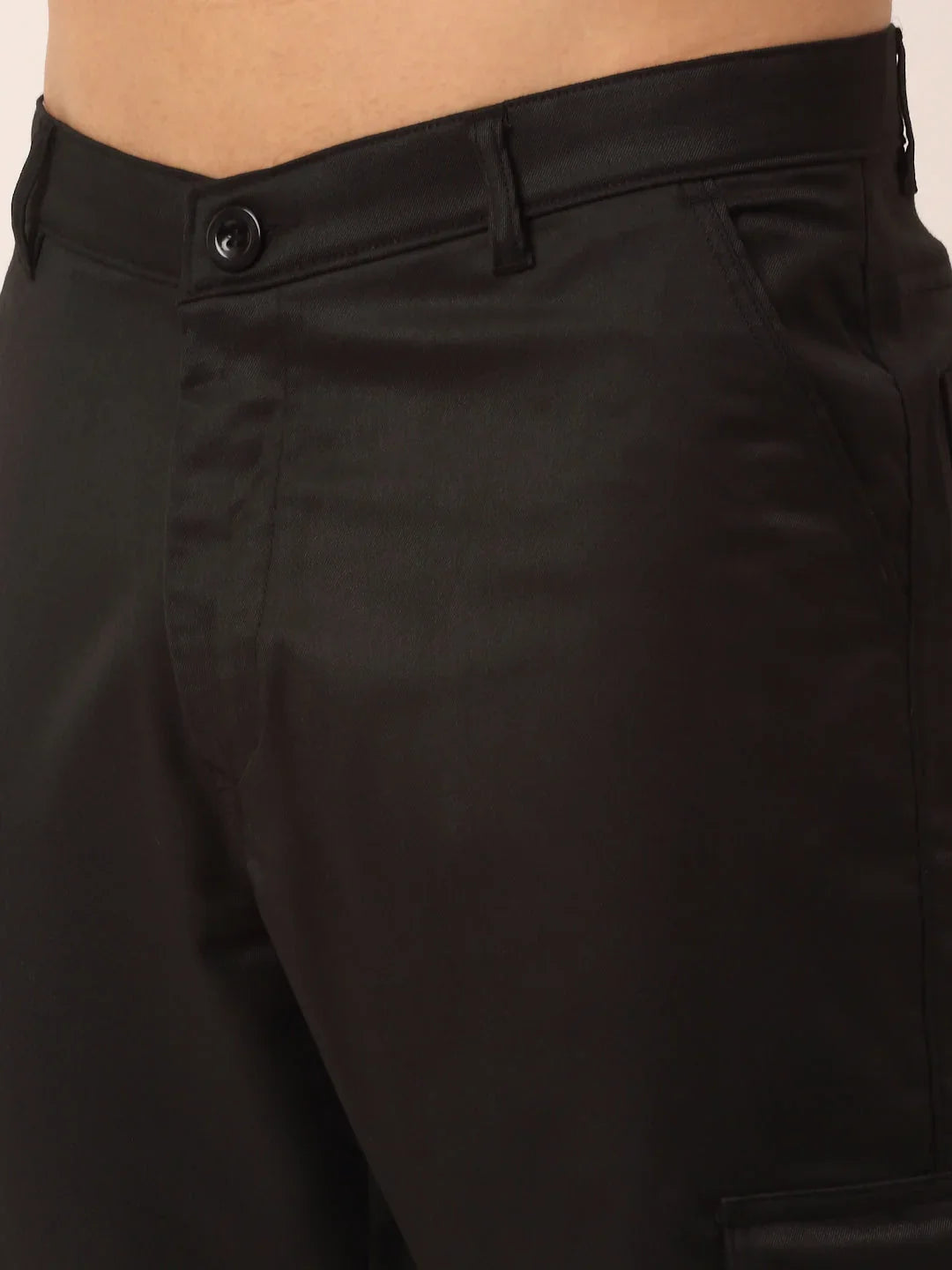 Indian Men's Casual Cotton Solid Cargo Pants